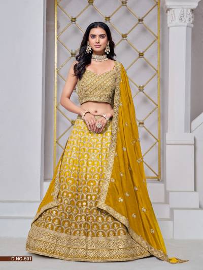 MEHVISH MEHVISH VOL-05 501 TO 504 DESIGNER CHINON LEHENGA CHOLI WHOLESALER IN INDIA